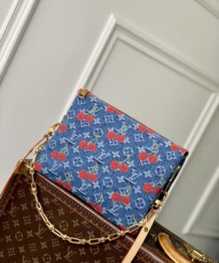 LV A貨牛仔櫻桃肩背包 金屬鏈條設計日系潮感輕盈便攜款