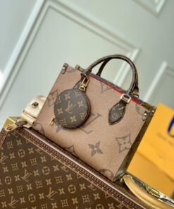 LV 高仿M46373迷你方包 老花拼色設計含圓形掛包