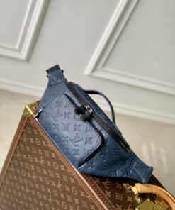 LV A貨M14784壓紋腰包深藍牛皮質感百搭休閒款