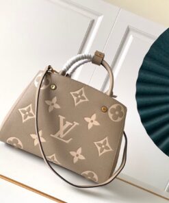 LV高仿M41048奶茶手提包 大花圖騰挺版設計通勤優雅百搭風格