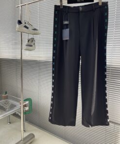 LV高仿直筒寬褲側邊彩色LOGO時尚舒適款式