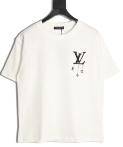 LV A貨白色T恤黑字母LOGO點綴簡約風格休閒百搭款