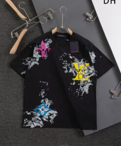 LV一比一黑T 雲煙印花短袖 多色品牌圖騰 潮流藝術風