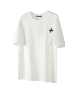 LV精品仿製白色短T 胸前Monogram星鑽刺繡設計 極簡質感單品