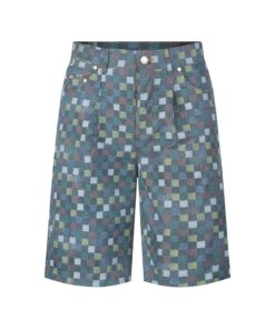 LV一比一多彩棋盤格短褲 夏季刷毛混織布高識別設計