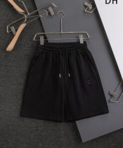 LV原單黑色LOGO短褲 紫光漸層字樣設計 街頭個性風格