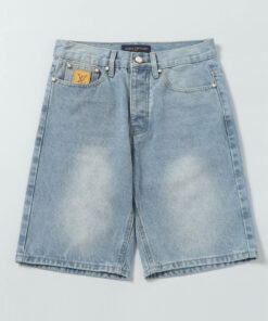 LV精品仿製水洗牛仔短褲 寬鬆五分褲街頭潮感款