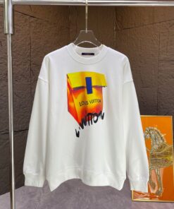 LV一比一印花衛衣立體圖案潮流風格設計白色寬版舒適上衣