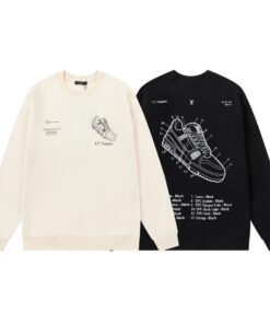 LV一比一設計衛衣黑色Trainer草圖印花簡約風格秋冬單品