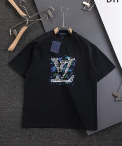 LV一比一黑色短袖T恤潑墨印花潮流百搭夏季人氣男裝設計款