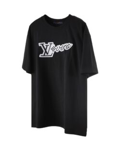 LV原單黑色T恤Overs刺繡LOGO潮流字母款夏季寬鬆剪裁男裝推薦