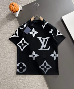 LV 高仿黑色短袖T恤 全幅Monogram經典圖案設計 潮流必備款