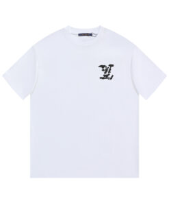 LV高仿白色短袖T恤迷彩風LV刺繡設計簡約俐落男裝夏日百搭款