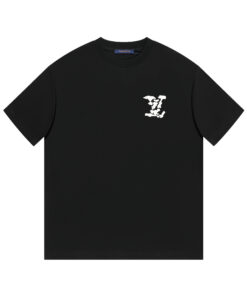 LV一比一黑色短袖T恤白色迷彩LV刺繡標誌潮感百搭高質感男裝