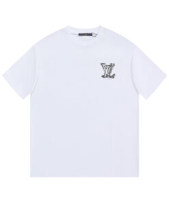 LV一比一白色短袖T恤鏈條字母Logo設計簡約俐落時尚百搭單品