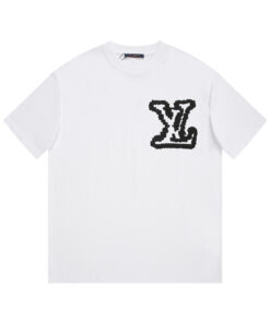 LV精品仿製白色T恤巨型字母刺繡款簡約有型街頭感吸睛之選