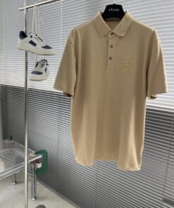 LV高仿卡其POLO刺繡LOGO微厚質感輕奢紳士風