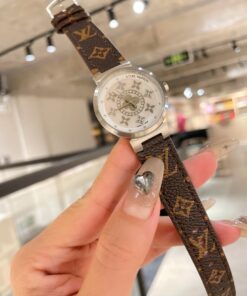 LV高仿白面女錶 Monogram錶帶 經典花卉圖騰 鑽圈細節精緻耐看款