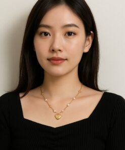 LV 一比一愛心珍珠項鍊 金色花瓣鏈條浪漫設計｜歐美奢侈品精品推薦