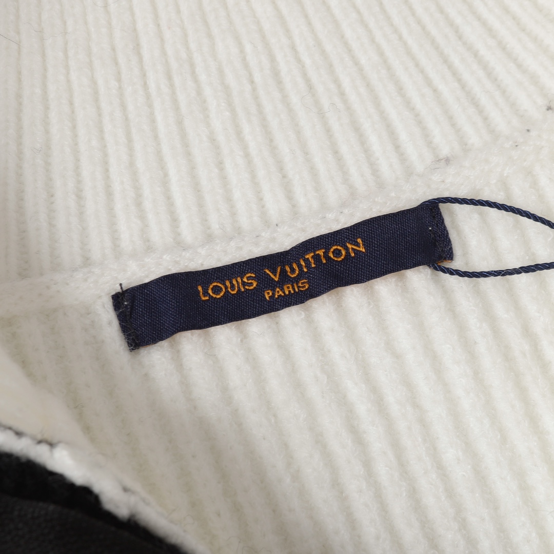 LV A貨拼色毛衣半拉鍊立領設計 男士簡約黑白潮流單品｜歐美奢侈品精品推薦