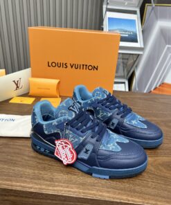 LV 原單藍色拼接運動鞋 Monogram丹寧高街風格款