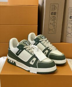 LV 精品仿製墨綠拼接運動鞋 復古撞色舒適百搭款