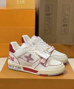 LV 精品仿製紅白運動鞋 經典拼色細節升級百搭款