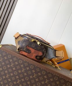 LV A貨男款腰包拼色設計款 老花塗層帆布多口袋休閒實用