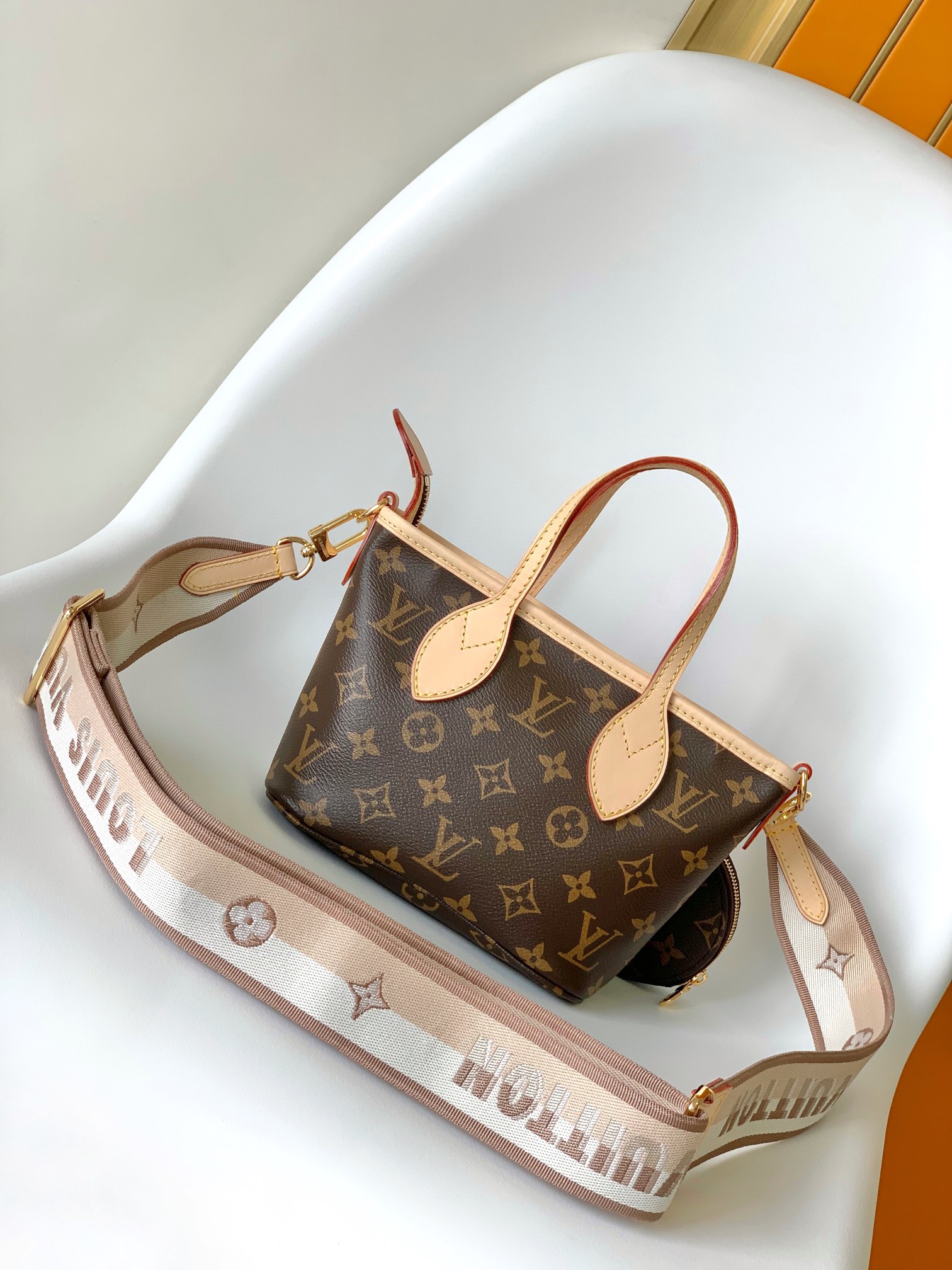 LV高仿女款迷你托特包老花附零錢包 寬背帶造型百搭小資首選｜歐美奢侈品精品推薦