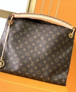 LV一比一老花肩背包 編織手柄大容量設計 經典Logo吊飾點綴