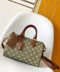 LV 一比一Speedy綠色手提包 Monogram復古波士頓包