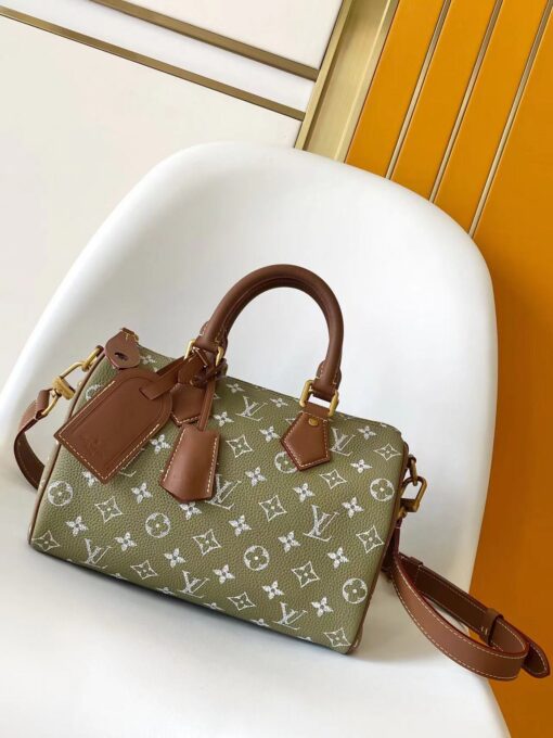 LV 一比一Speedy綠色手提包 Monogram復古波士頓包