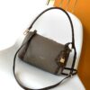 LV 精品仿製灰色單肩包 Monogram拼接鎖扣設計｜歐美奢侈品精品推薦