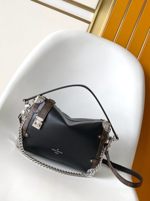 LV 一比一 Locky BB 鏈條手袋 黑色拼Monogram 個性百搭