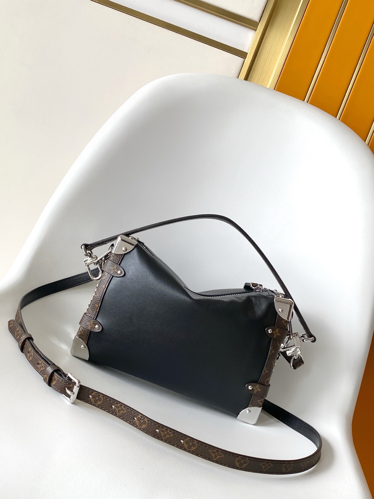 LV 一比一 Locky BB 鏈條手袋 黑色拼Monogram 個性百搭｜歐美奢侈品精品推薦