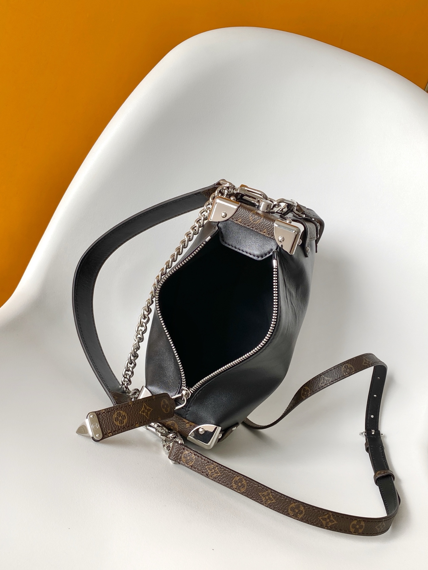 LV 一比一 Locky BB 鏈條手袋 黑色拼Monogram 個性百搭｜歐美奢侈品精品推薦