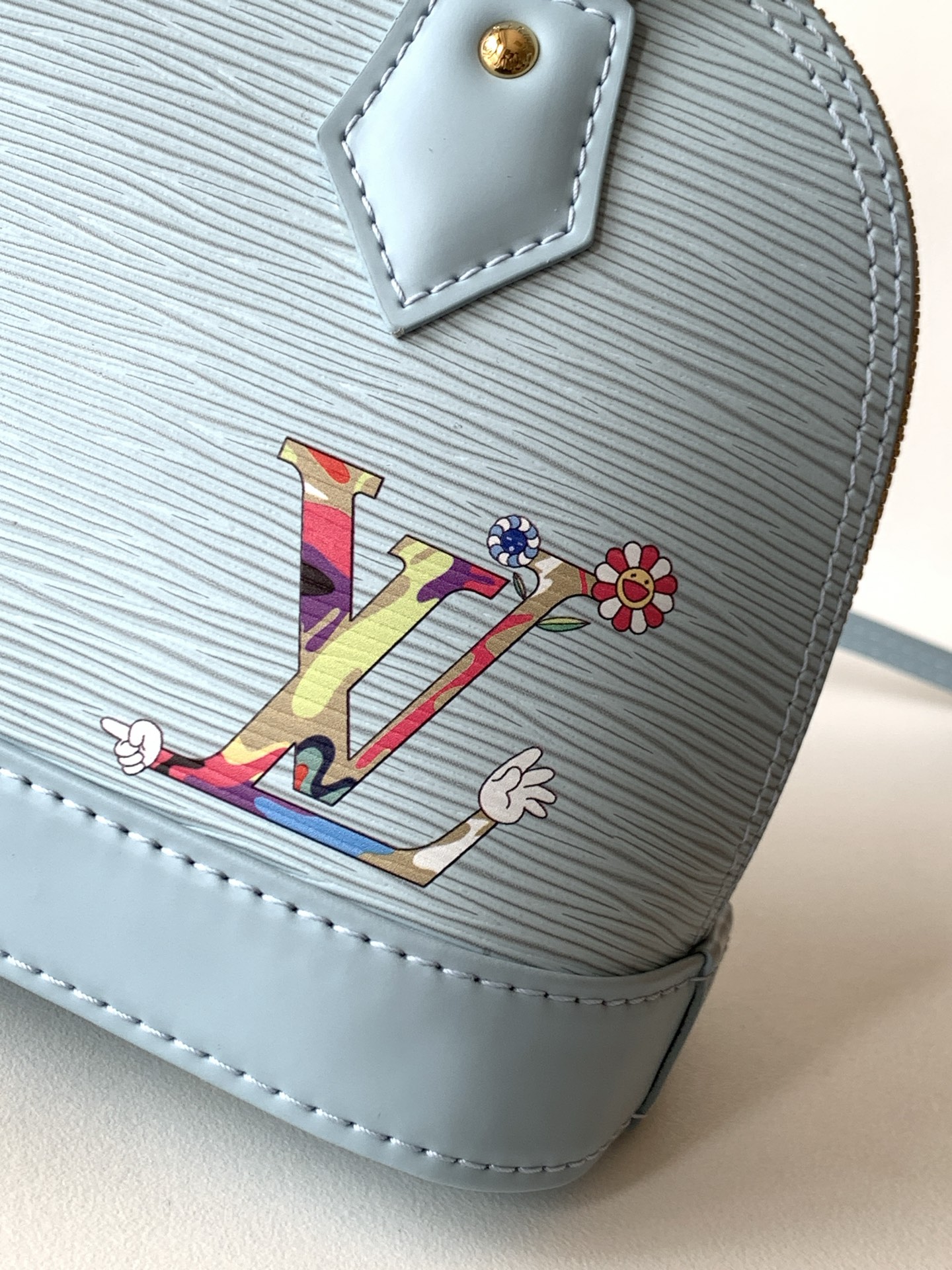 LV 高仿 Alma BB 淺藍色熊貓聯名設計手提包｜歐美奢侈品精品推薦