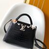 LV 精品仿製 Capucines MM 黑色鱷魚紋手提包｜歐美奢侈品精品推薦