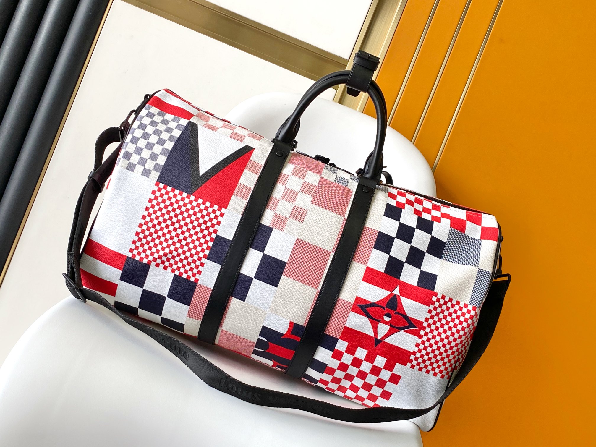 LV 一比一 Keepall Patchwork 棋盤格旅行袋 限量設計款｜歐美奢侈品精品推薦