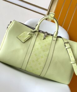 LV 原單 Keepall 檸檬綠旅行袋 清新配色大容量款