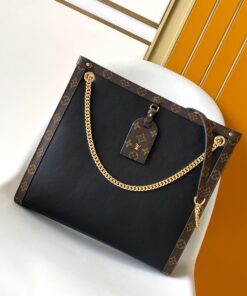 LV 高仿 OnTheGo 黑金鍊條托特包 Monogram 拼接大容量