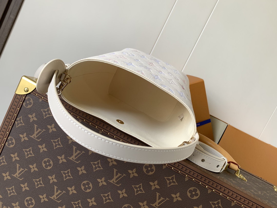 LV高仿白底彩Monogram水桶包 小型手提斜背款 夏日百搭風｜歐美奢侈品精品推薦