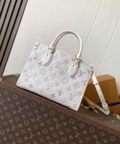LV高仿白彩壓紋托特包 小型雙提把女款 優雅百搭人氣設計