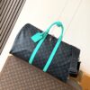 LV高仿Keepall 50旅行袋 黑Monogram亮綠飾邊 運動風大容量包款｜歐美奢侈品精品推薦
