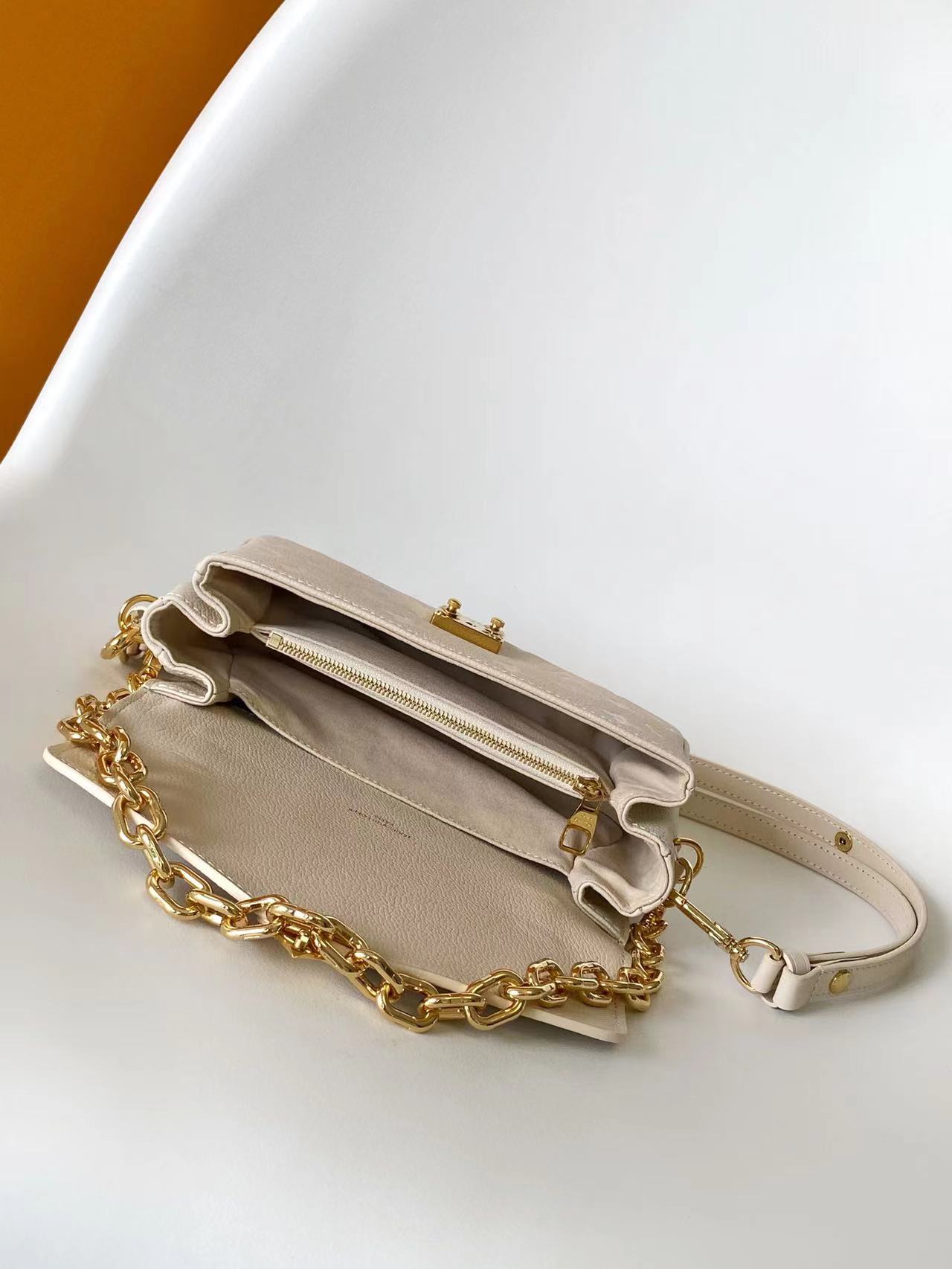 LV高仿柔粉鎖頭鏈條包 Pastel Monogram 甜美氣質設計款｜歐美奢侈品精品推薦