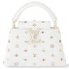 LV高仿Capucines Mini白色手提包 彩色Monogram金屬飾標款｜歐美奢侈品精品推薦