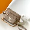 LV一比一女士大Logo相機包灰色金鏈百搭款｜歐美奢侈品精品推薦