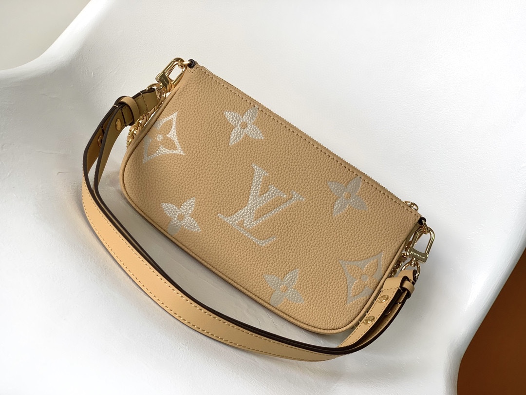 LV A貨女士大Logo鏈條包卡其色金鏈百搭款｜歐美奢侈品精品推薦