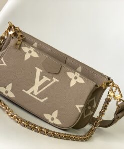 LVA貨女士鏈條肩背包米白花紋奶茶色優雅款