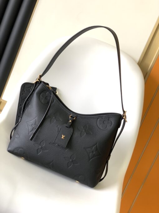 LV高仿女士單肩包Monogram壓紋黑色典雅款